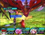 Kite, BlackRose, and Mistral fight a Red Wyrm in a grasslands area.