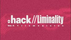 "Stylized logo in white text overlaid above a magenta background with a circuit design. The text reads Liminality: Vol.4 Trismegistus"