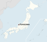 Kanazawa on a map of Japan